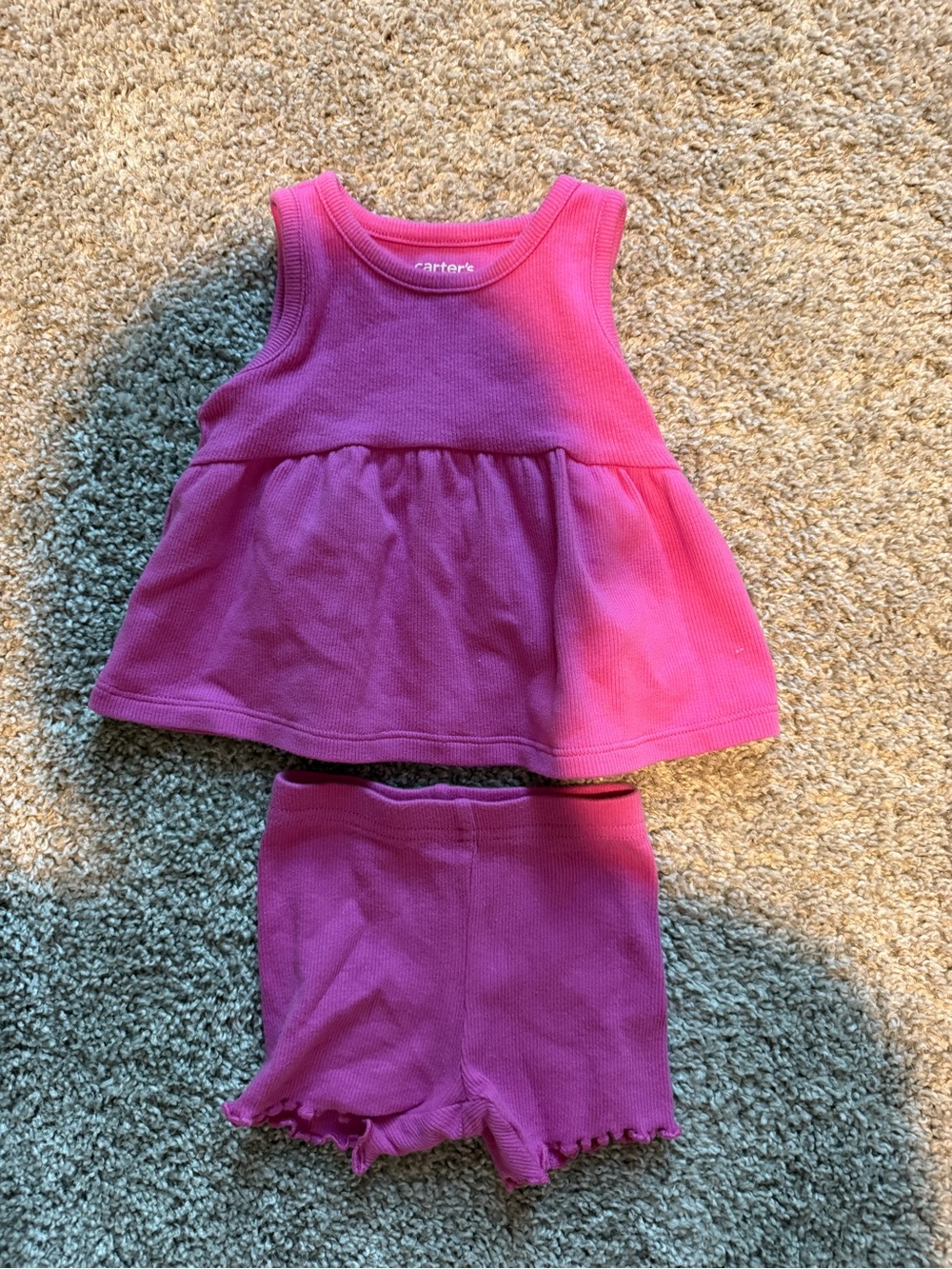 Carter's Bright Pink Ribbed Tank Dress